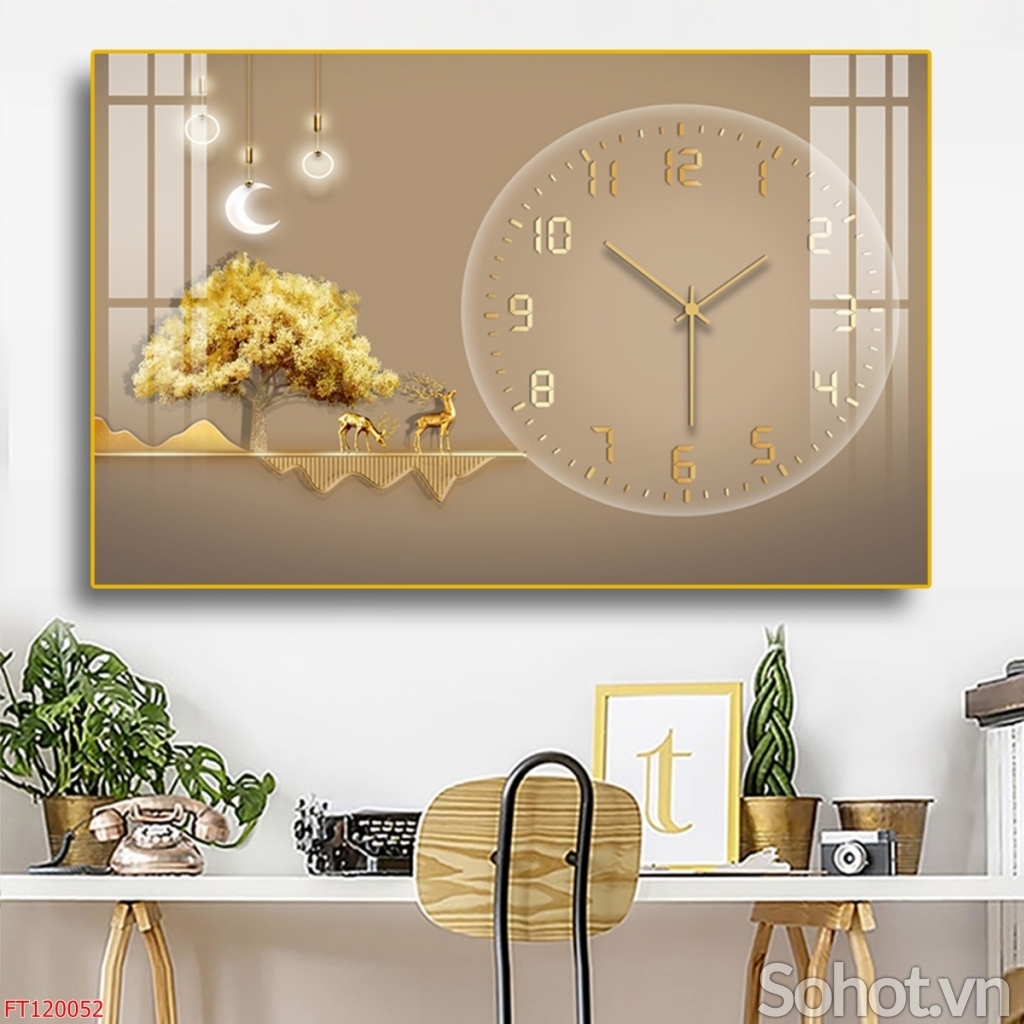 Bức tranh 3D họa tiết đồng hồ