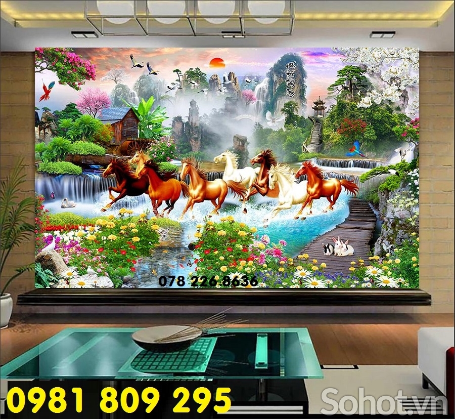 Gạch 3d ngựa  - tranh mã đáo thành công