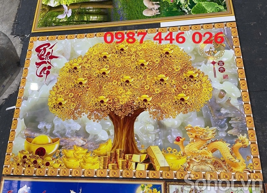 Tranh gạch men cây tiên tài lộc HP0833
