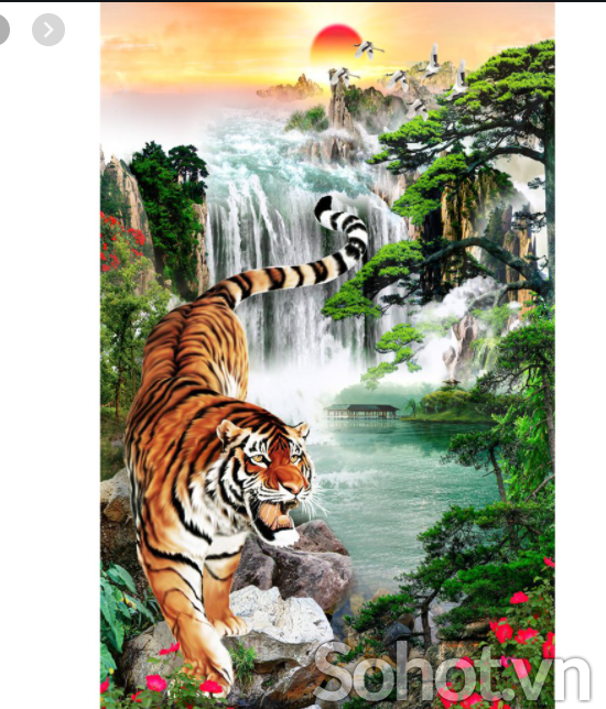 Tranh gạch 3d hổ phong thủy - 5999CB