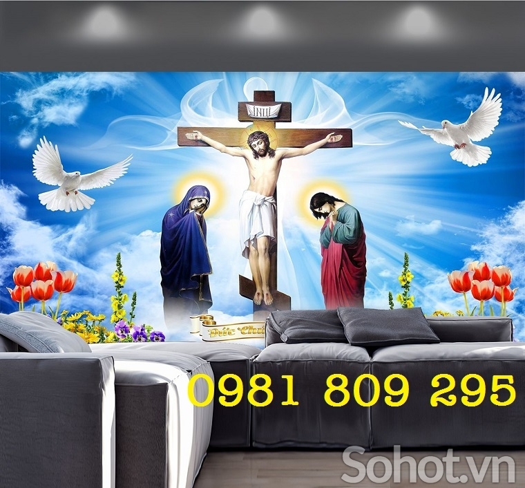 Gạch tranh 3d - mẫu tranh công giáo, chúa