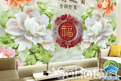 gạch tranh dán tường 3d tranh ngọc - DD3