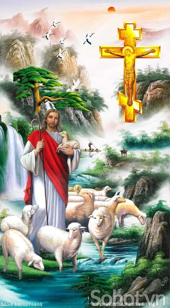 Tranh gạch 3d thiên chúa - JB74