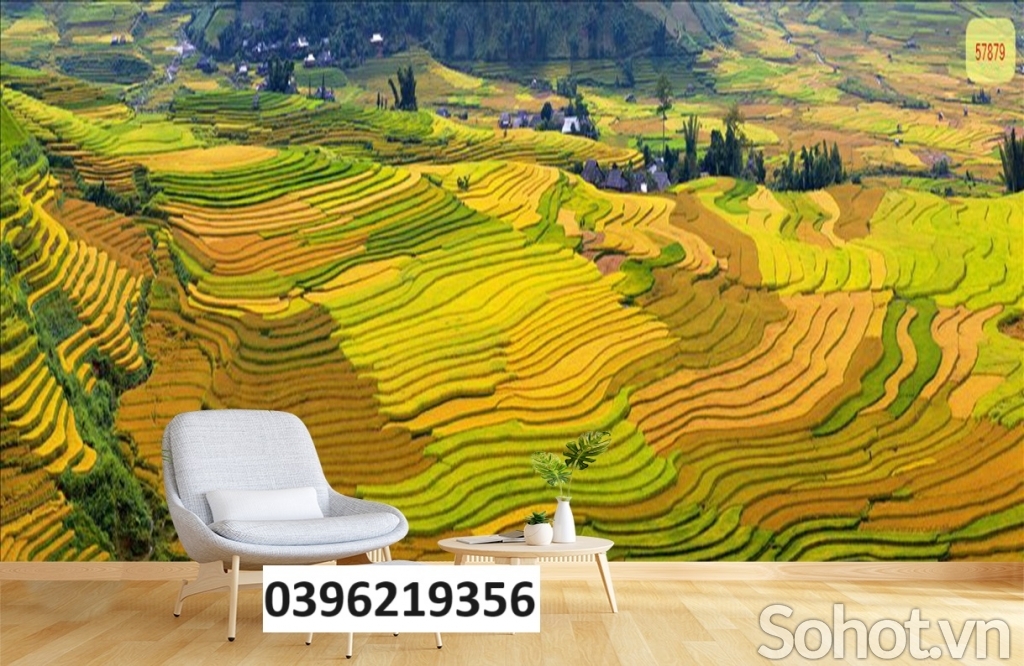 Tranh gạch đẹp ruộng bậc thang