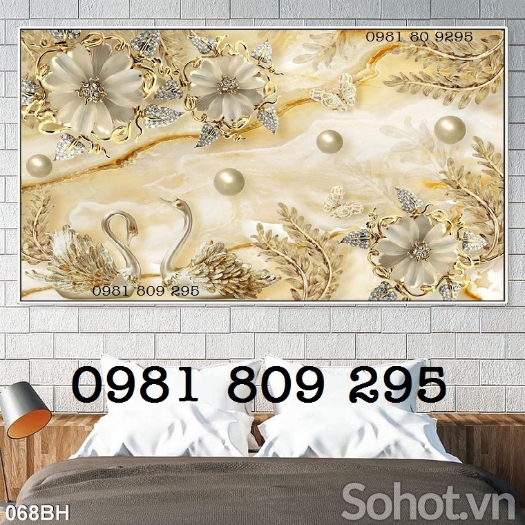 Gạch tranh , tranh thiên nga hoa ngọc mới nhất