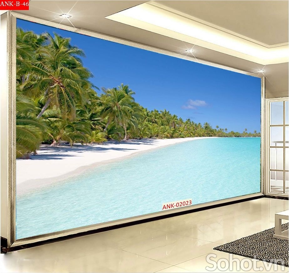 Tranh gạch 3d ốp tường phong cảnh biển - 688NB