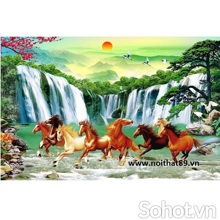 Tranh gạch men 3d - tranh bát mã