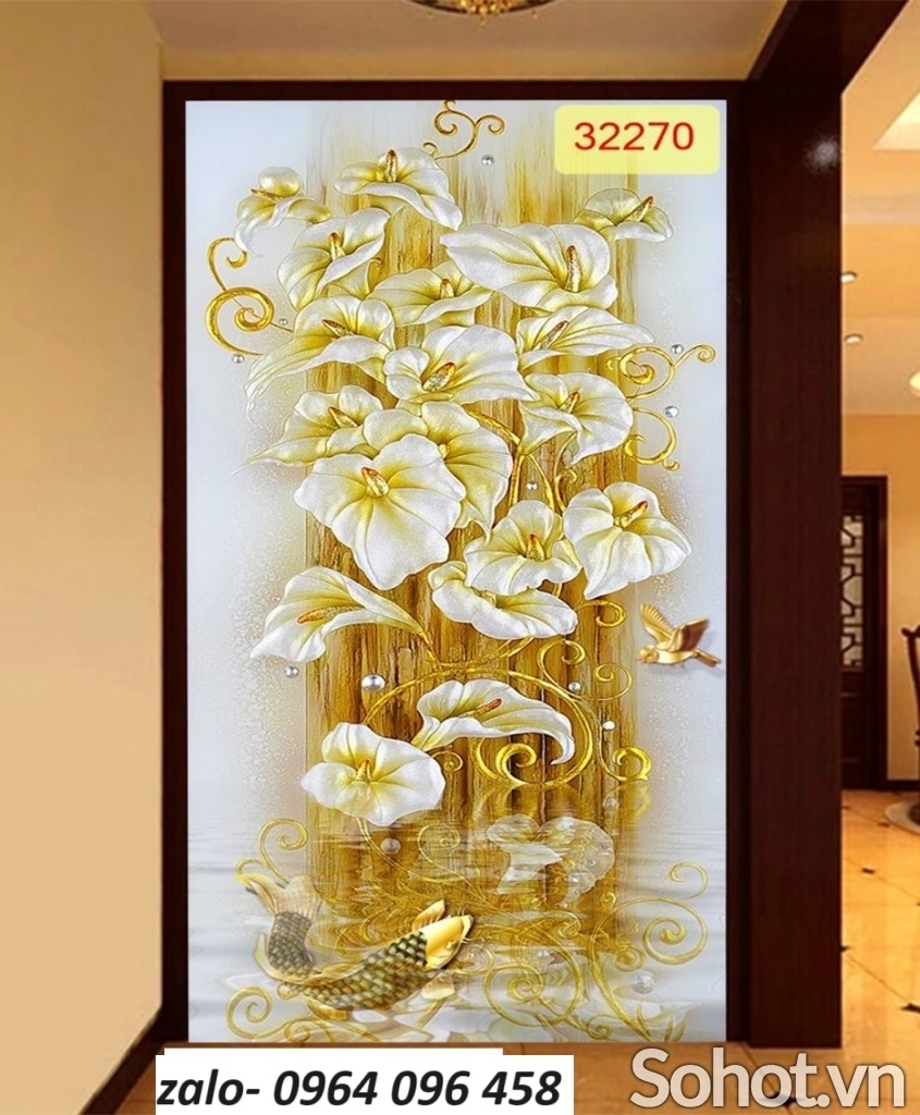 Tranh gạch 3d ốp tường phòng khách - hành lang - SJK90