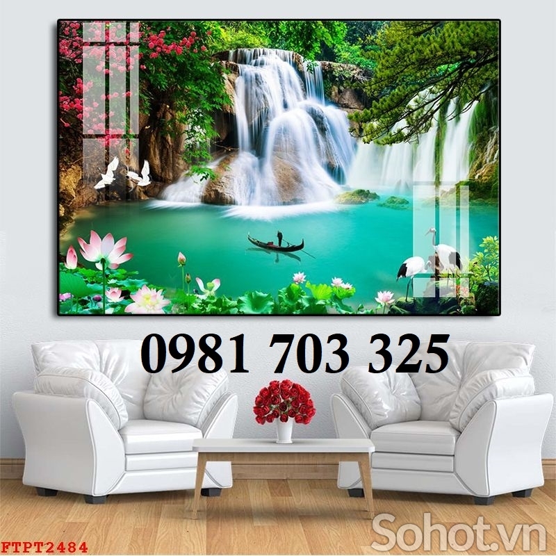 Tranh gạch thác nước trang trí