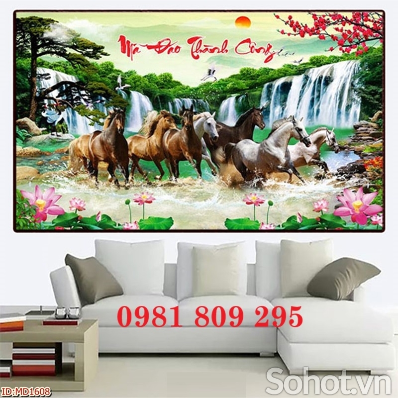 Tranh gạch ốp tường phong thủy 3d
