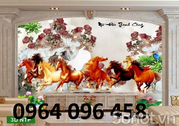 Tranh gạch phong thủy mã đáo thành công 3d - LSXC0433