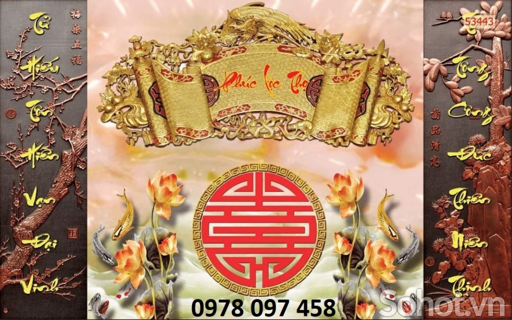 Gạch tranh 3D trang trí phòng thờ