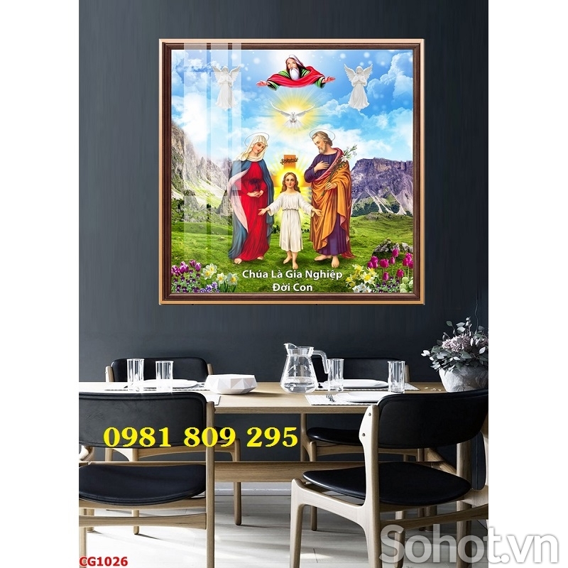 Tranh gạch gia đình công giáo H973