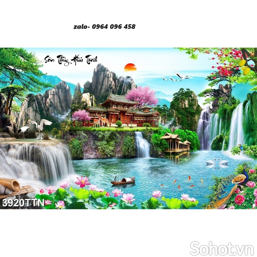 Tranh gạch 3d ốp tường phong cảnh đồng quê - DA32