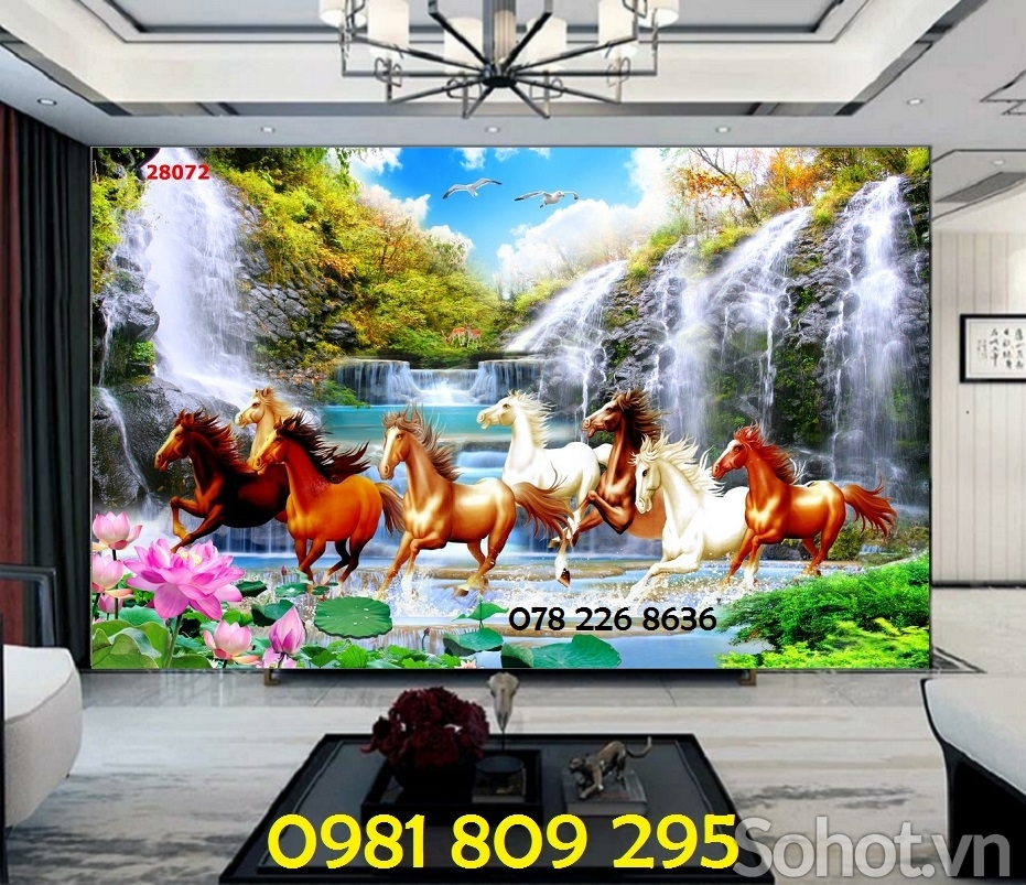 tranh 3d mã đáo thành công - gạch tranh 3d ngựa