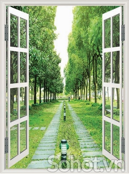 Tranh gạch 3d cửa sổ - HSX211