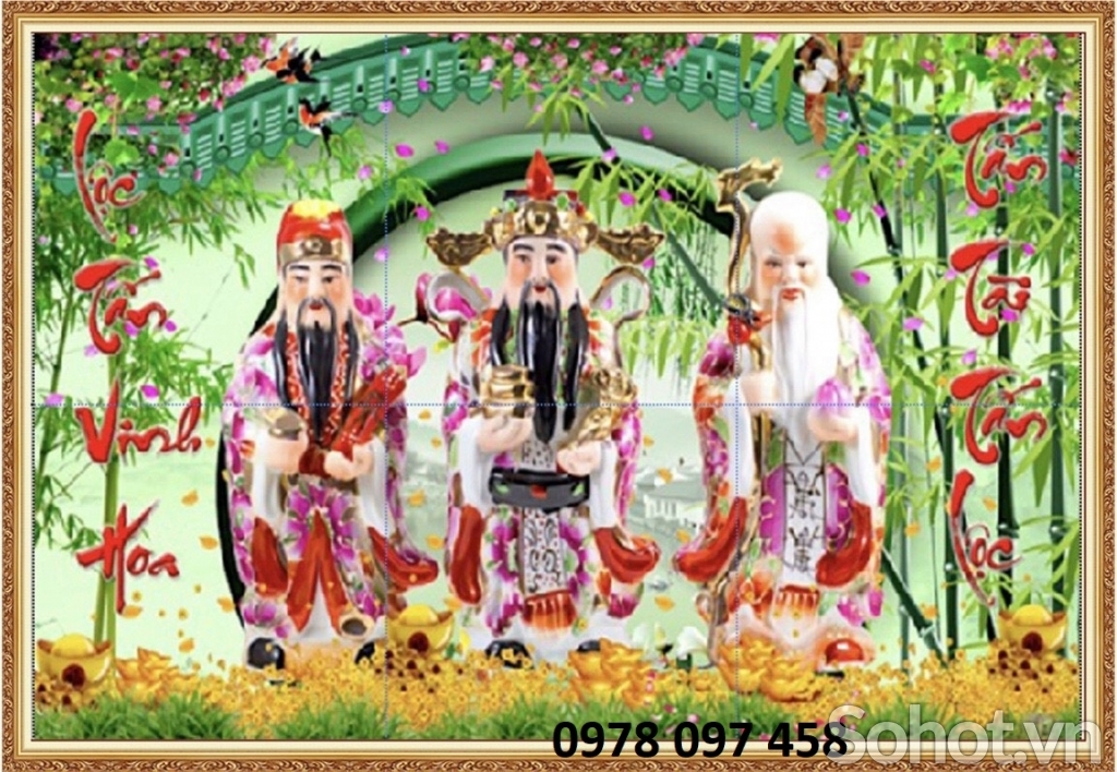 Tranh gạch men - phúc lộc thọ