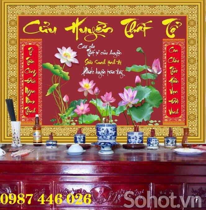 Tranh gạch men phòng thờ HP9232