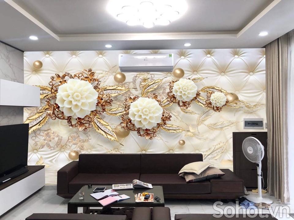 Gạch tranh 3D trang trí phòng khách