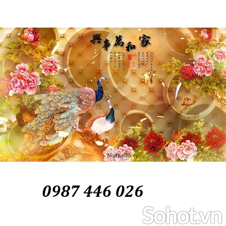 Tranh ốp tường chim công HP86282