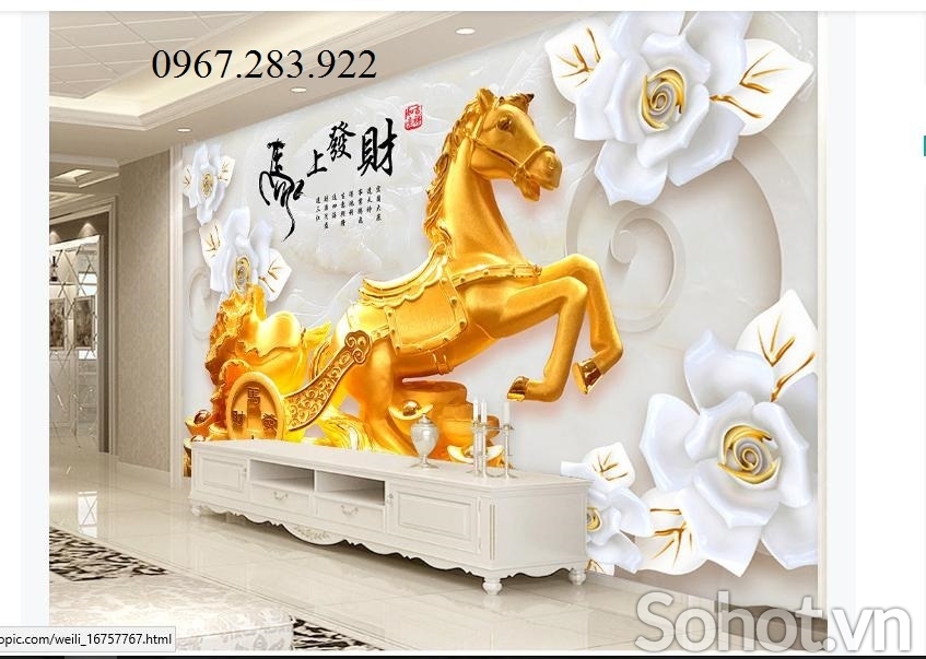 Gạch ốp tường 3D bát mã