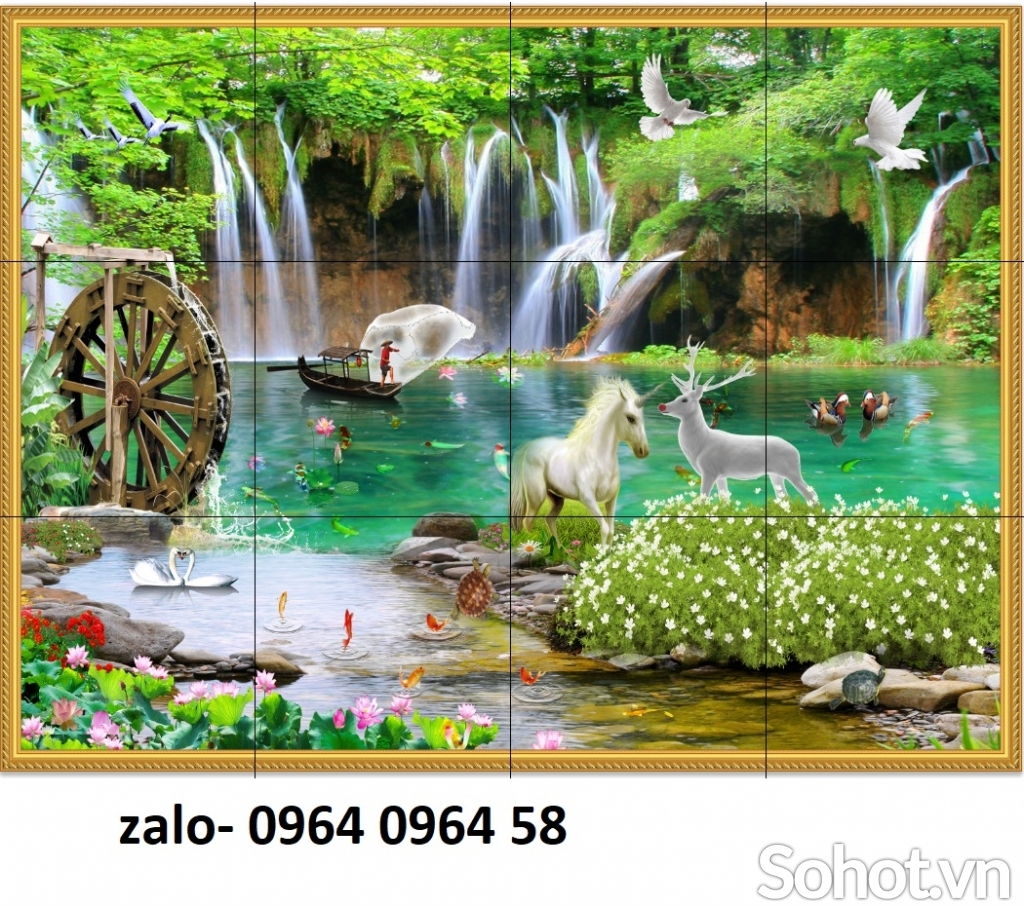 Gạch tranh 3d - tranh gạch 3d phong cảnh - HN800
