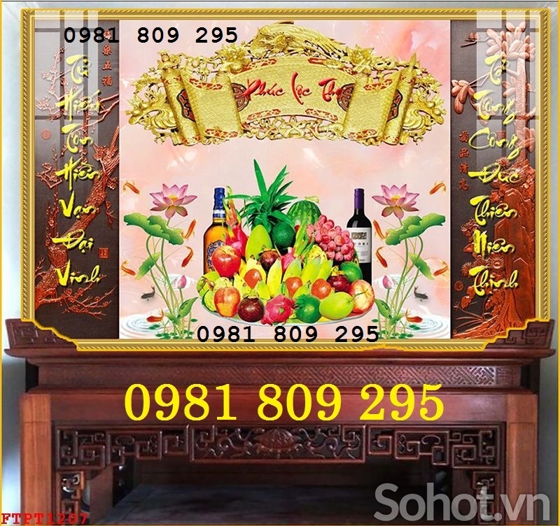 Gạch 3d câu đối phòng thờ