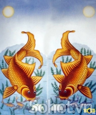 Tranh gạch 3d cá chép hóa rồng - 688VC