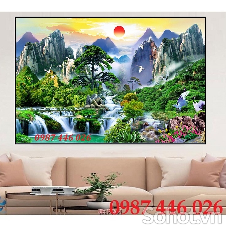 Tranh gạch thác nước HP08273