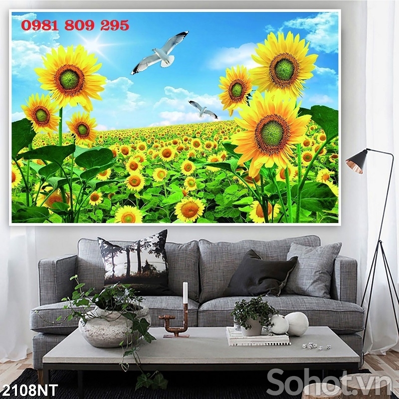 Tranh cánh đồng hoa 3d cao cấp JP59669