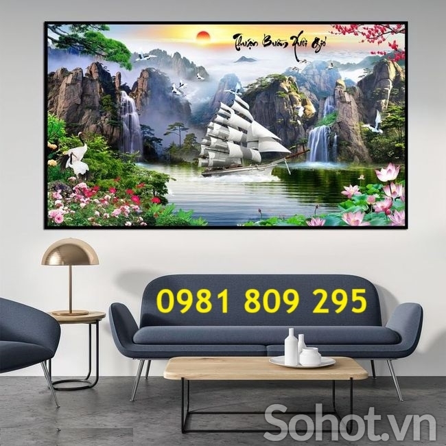 Gạch ốp tường thuyền buồm , gạch ốp tường đẹp