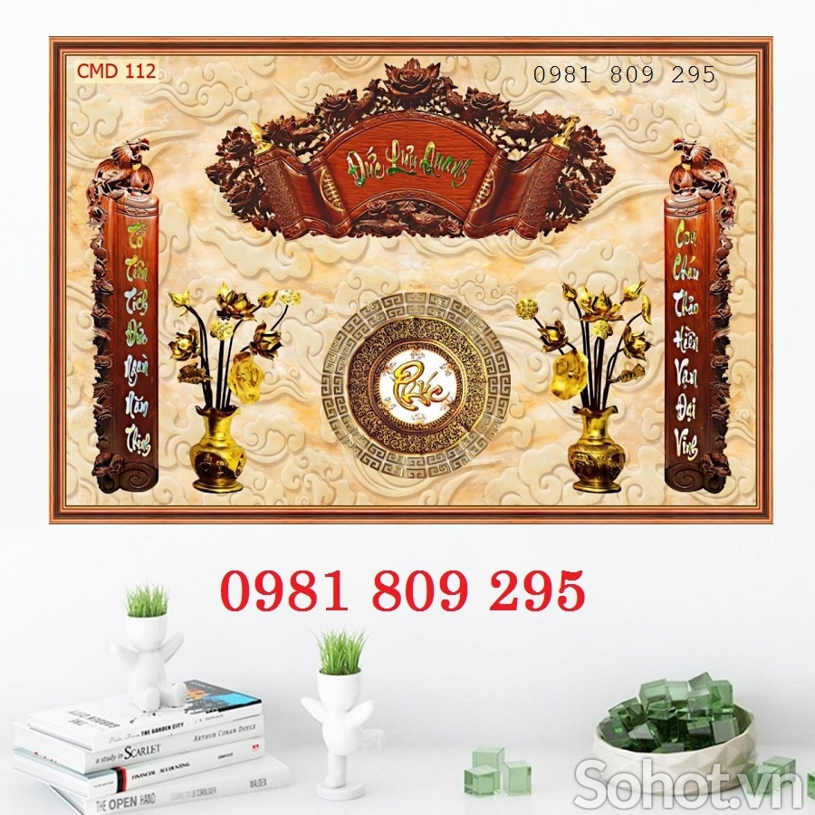 Tranh phòng thờ - gạch tranh 3d phúc lộc thọ