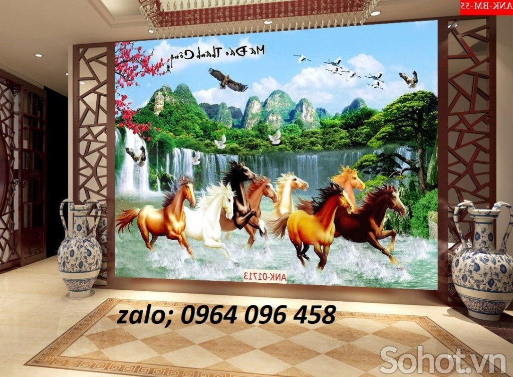 Tranh gạch mã đáo thành công 3d - KBV4