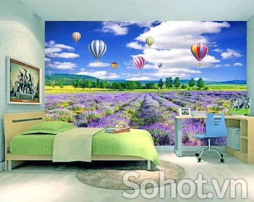 tranh gạch 3d hoa cỏ phong cảnh thiên nhiên - 23DM