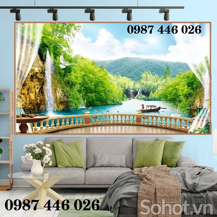 Gạch ốp tường tranh gạch 3d cửa sổ HP7272