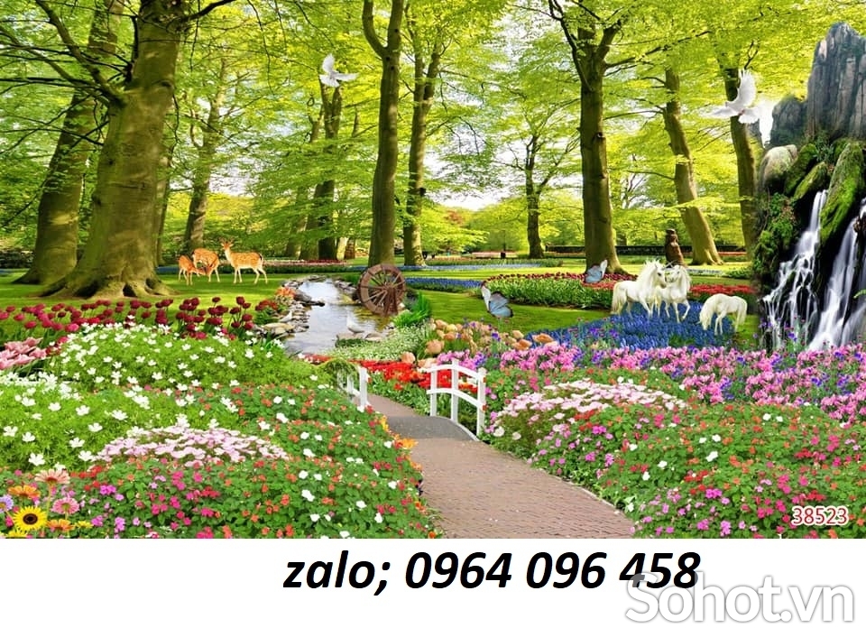 Tranh gạch 3d thác nước phong cảnh - XCCBB86