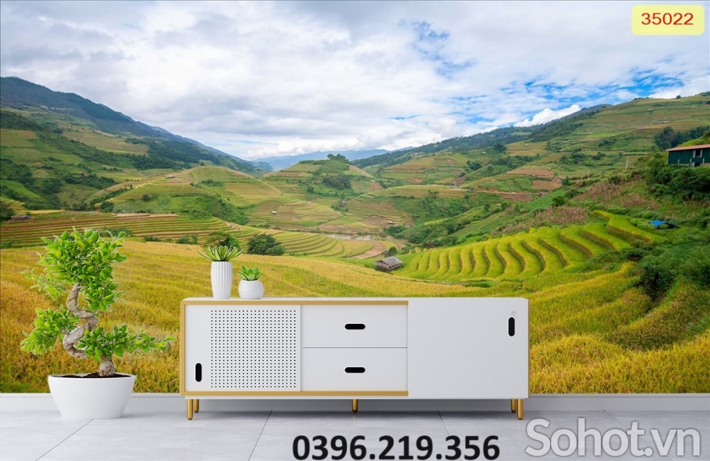 Tranh gạch ruộng bậc thang đẹp