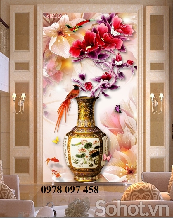 Tranh gạch bình hoa