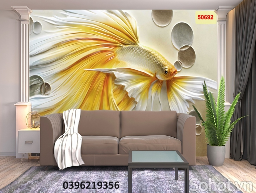 Tranh cá chép treo tường