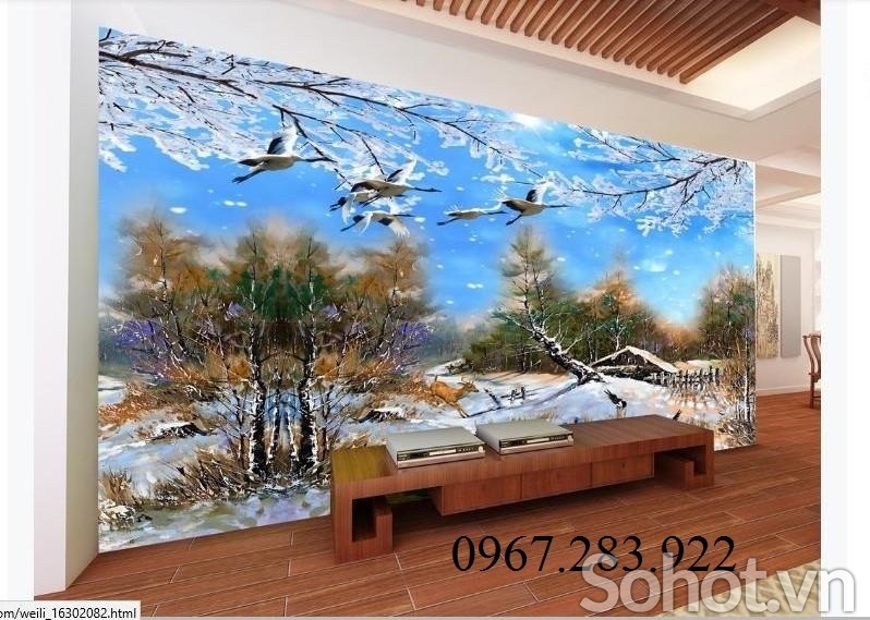 Tranh gạch phong thuỷ- Tranh chim Hạc