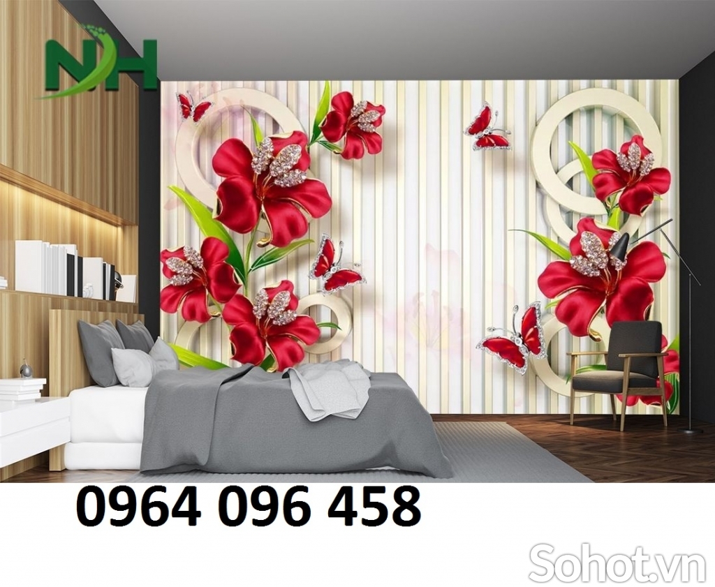 tranh 3d phòng ngủ