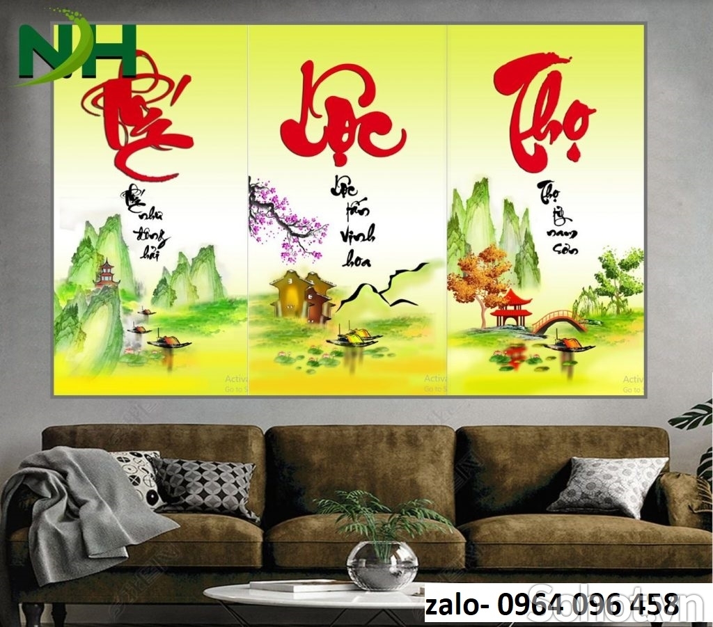 Gạch tranh ốp tường 3d phúc lộc thọ - 777CV