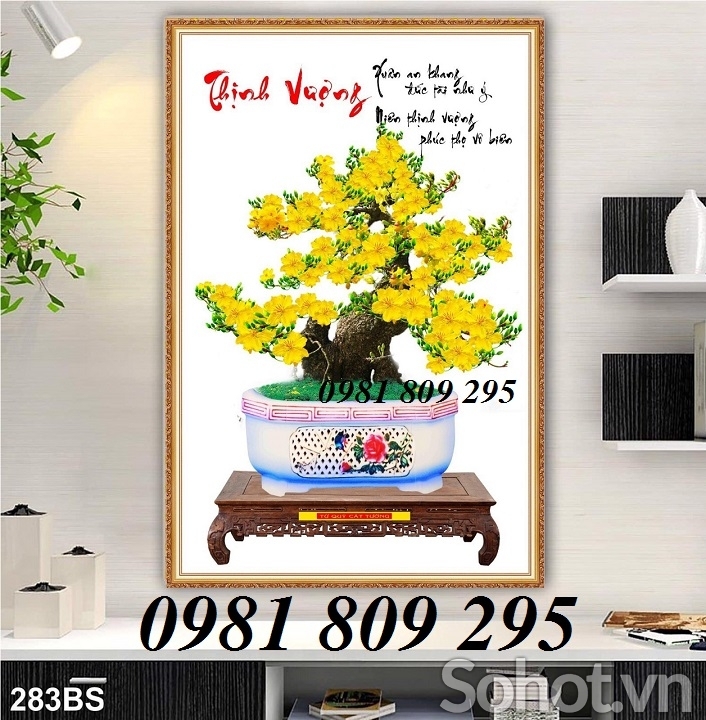 Tranh ốp tường , gạch 3d hoa mai thịnh vượng