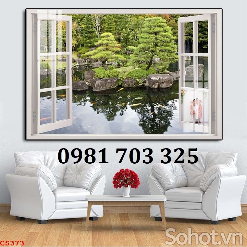 Gạch tranh 3d cảnh cửa sổ