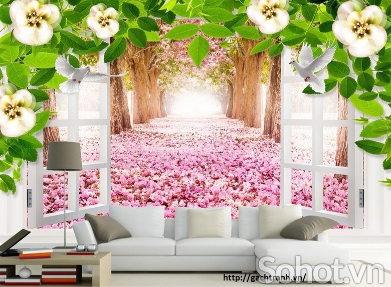 Tranh gạch cửa sổ 3d ốp tường - 6777CM