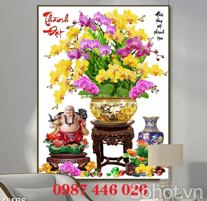 Tranh gạch 3d hoa lan