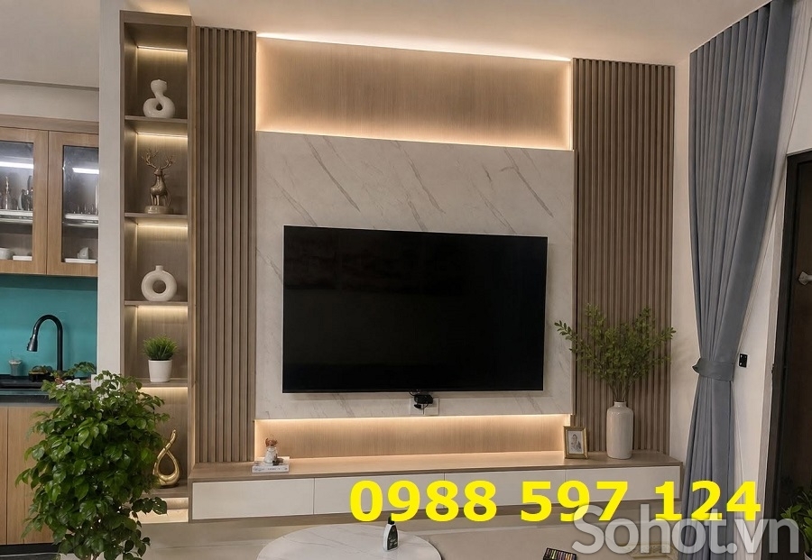 Tấm than tre ốp tường phòng khách đẹp
