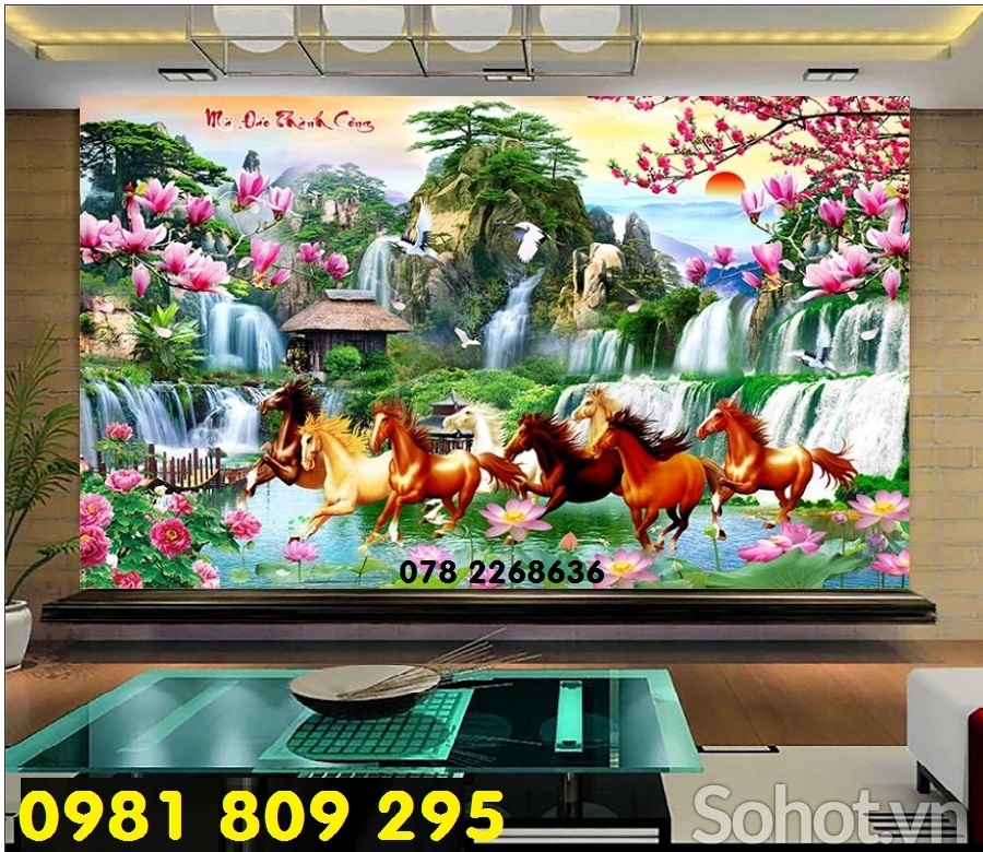 tranh gạch 3d - mã đáo phong thủy ốp tường