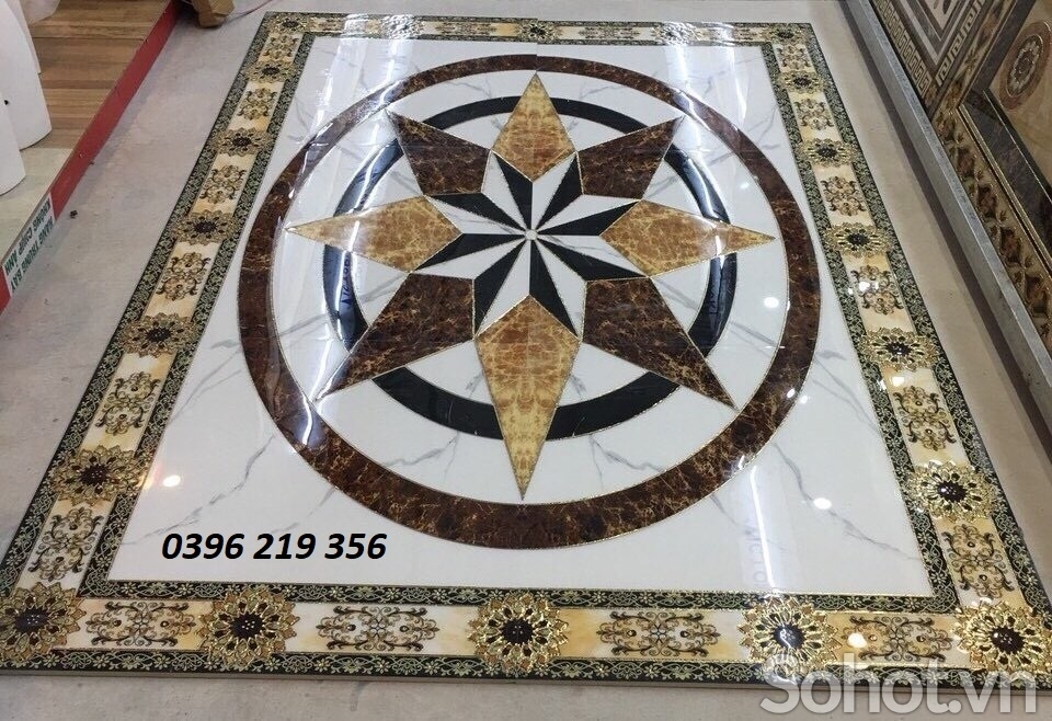 Thảm gạch men lát sàn trang trí phòng khách, chiếu nghỉ 3d