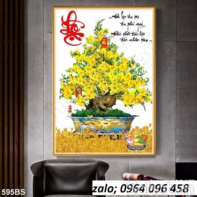 Tranh cây mai - tranh gạch 3d cây mai - 398CP